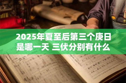 2025年夏至后第三个庚日是哪一天 三伏分别有什么特点