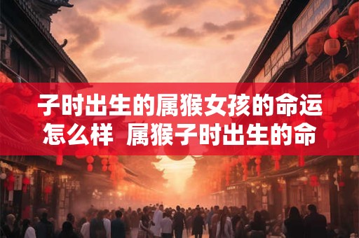 子时出生的属猴女孩的命运怎么样  属猴子时出生的命好吗
