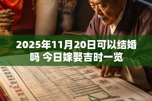 2025年11月20日可以结婚吗 今日嫁娶吉时一览 2025年11月20日可以结婚吗 今日嫁娶吉时一览
