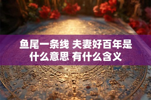 鱼尾一条线 夫妻好百年是什么意思 有什么含义