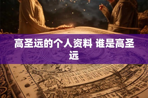 高圣远的个人资料 谁是高圣远