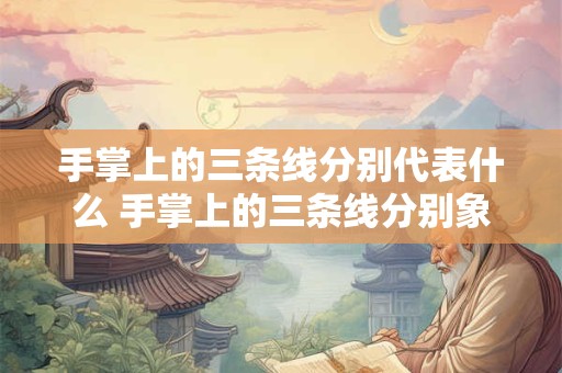 手掌上的三条线分别代表什么 手掌上的三条线分别象征着什么