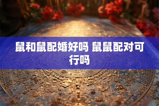 鼠和鼠配婚好吗 鼠鼠配对可行吗