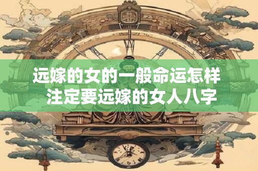 远嫁的女的一般命运怎样  注定要远嫁的女人八字