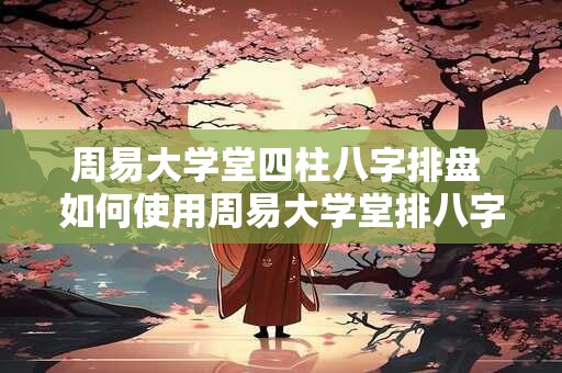 周易大学堂四柱八字排盘 如何使用周易大学堂排八字