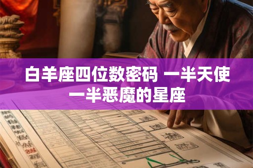 白羊座四位数密码 一半天使一半恶魔的星座