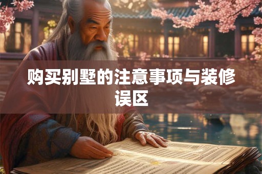 购买别墅的注意事项与装修误区