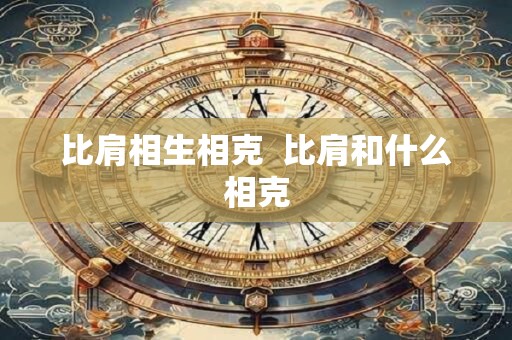 详细阅读:比肩相生相克 比肩和什么相克 比肩相生相克 比肩和什么相克