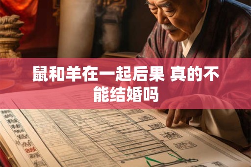 鼠和羊在一起后果 真的不能结婚吗