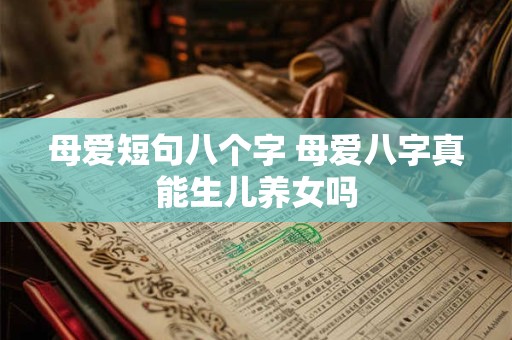 母爱短句八个字 母爱八字真能生儿养女吗