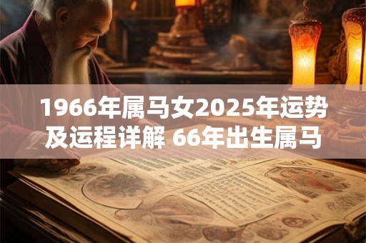 1966年属马女2025年运势及运程详解 66年出生属马人2025全年每月运势女性