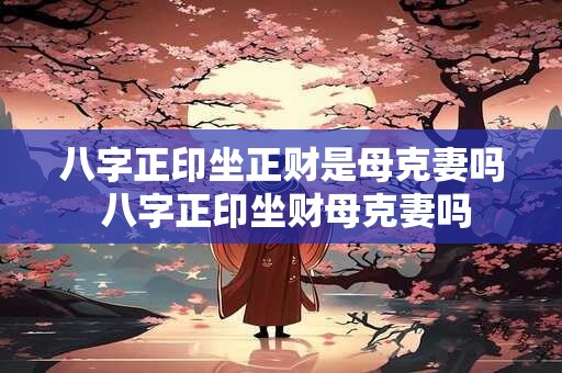 八字正印坐正财是母克妻吗 八字正印坐财母克妻吗