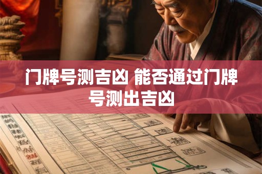 门牌号测吉凶 能否通过门牌号测出吉凶