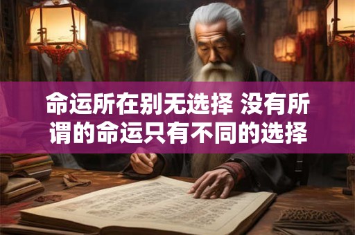 命运所在别无选择 没有所谓的命运只有不同的选择