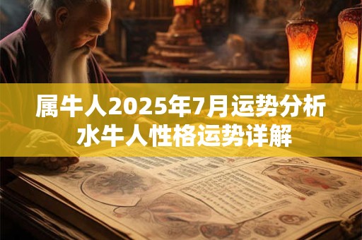 属牛人2025年7月运势分析 水牛人性格运势详解