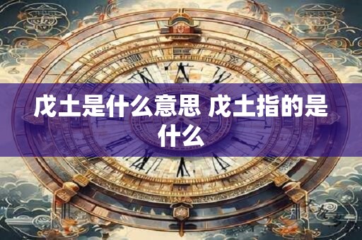 戊土是什么意思 戊土指的是什么