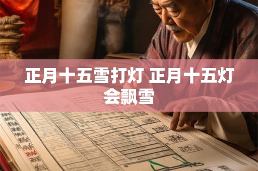 正月十五雪打灯 正月十五灯会飘雪