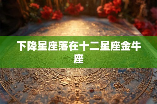 下降星座落在十二星座金牛座