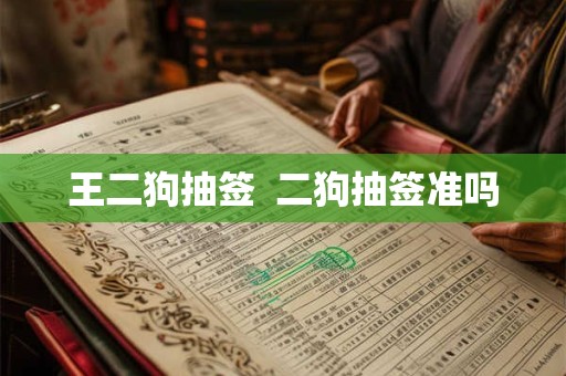 王二狗抽签  二狗抽签准吗