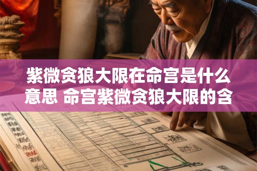 紫微贪狼大限在命宫是什么意思 命宫紫微贪狼大限的含义是什么