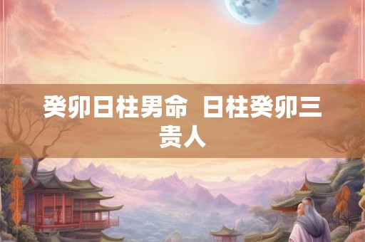 癸卯日柱男命  日柱癸卯三贵人
