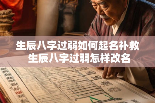 生辰八字过弱如何起名补救 生辰八字过弱怎样改名