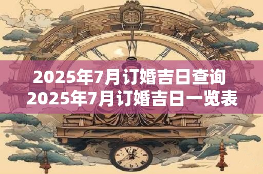 2025年7月订婚吉日查询 2025年7月订婚吉日一览表