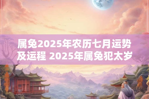 属兔2025年农历七月运势及运程 2025年属兔犯太岁吗