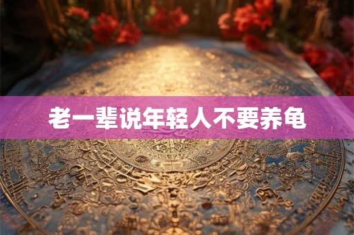 老一辈说年轻人不要养龟