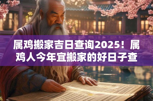 属鸡搬家吉日查询2025！属鸡人今年宜搬家的好日子查询