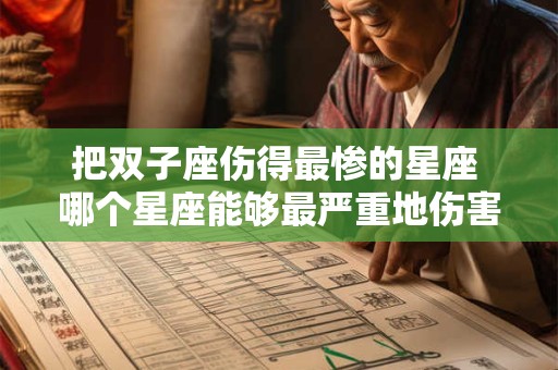 把双子座伤得最惨的星座 哪个星座能够最严重地伤害双子座
