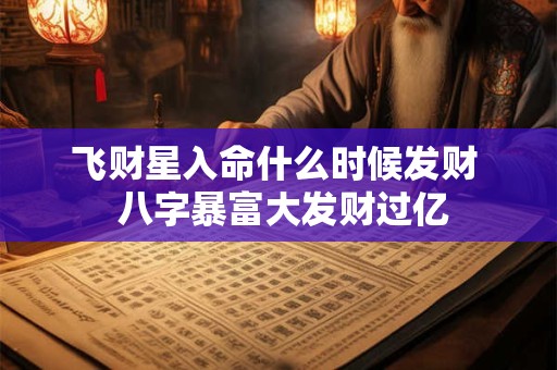 飞财星入命什么时候发财  八字暴富大发财过亿