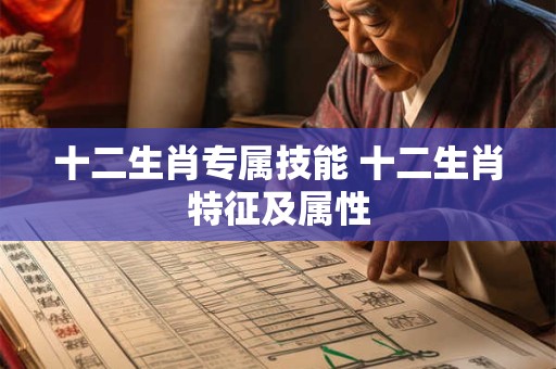 十二生肖专属技能 十二生肖特征及属性