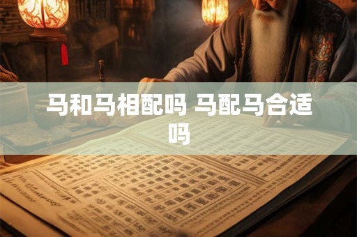 马和马相配吗 马配马合适吗