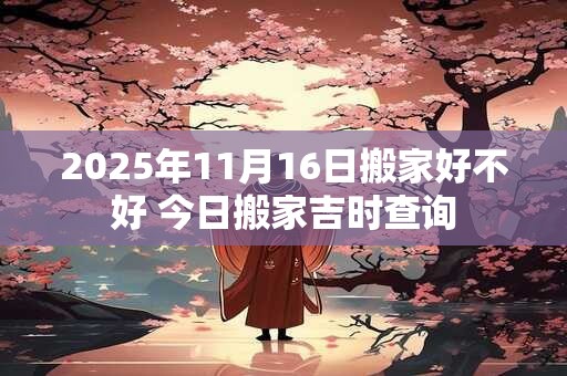 2025年11月16日搬家好不好 今日搬家吉时查询