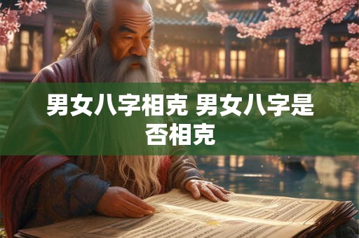 男女八字相克 男女八字是否相克