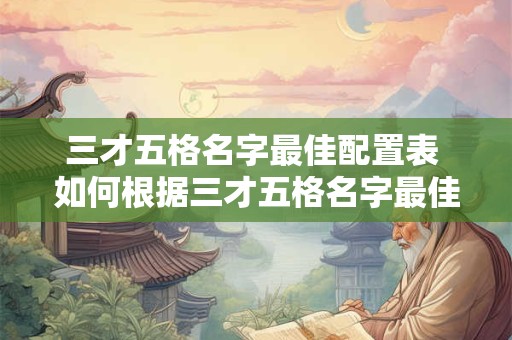 三才五格名字最佳配置表 如何根据三才五格名字最佳配置表来起名