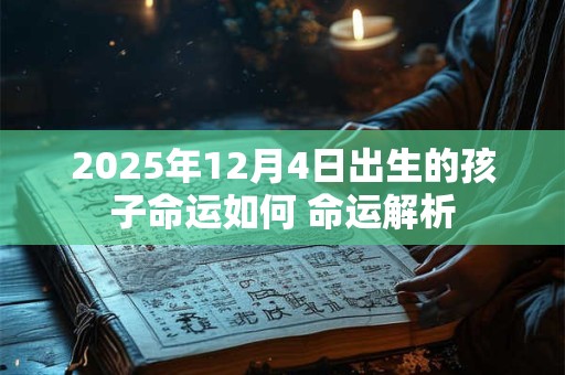 2025年12月4日出生的孩子命运如何 命运解析