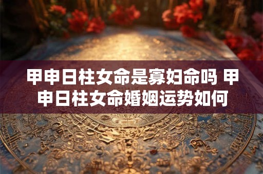 甲申日柱女命是寡妇命吗 甲申日柱女命婚姻运势如何