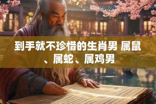 到手就不珍惜的生肖男 属鼠、属蛇、属鸡男
