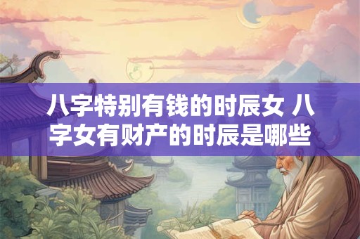 八字特别有钱的时辰女 八字女有财产的时辰是哪些