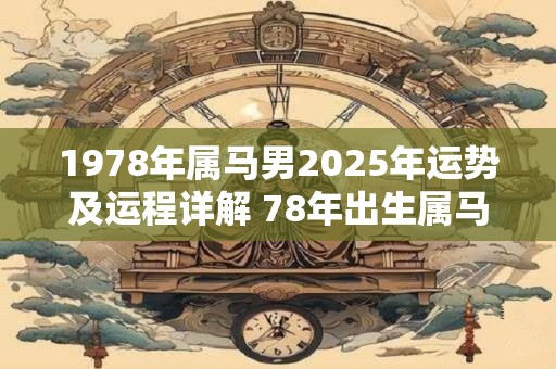1978年属马男2025年运势及运程详解 78年出生属马人2025全年每月运势男性