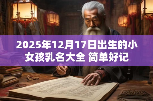 2025年12月17日出生的小女孩乳名大全 简单好记