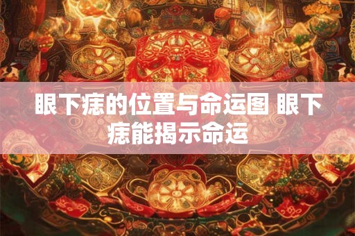 眼下痣的位置与命运图 眼下痣能揭示命运
