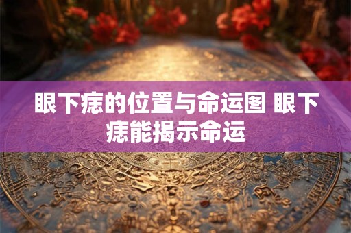 眼下痣的位置与命运图 眼下痣能揭示命运