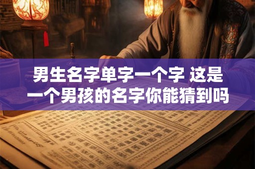 男生名字单字一个字 这是一个男孩的名字你能猜到吗