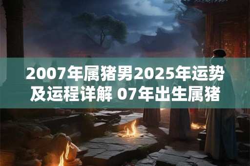 2007年属猪男2025年运势及运程详解 07年出生属猪人2025全年每月运势男性
