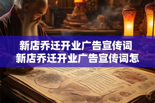 新店乔迁开业广告宣传词 新店乔迁开业广告宣传词怎么写