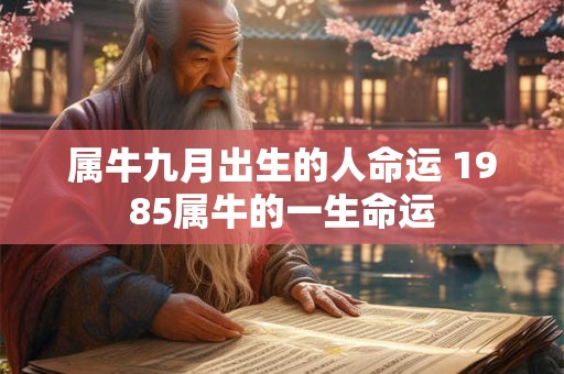 属牛九月出生的人命运 1985属牛的一生命运