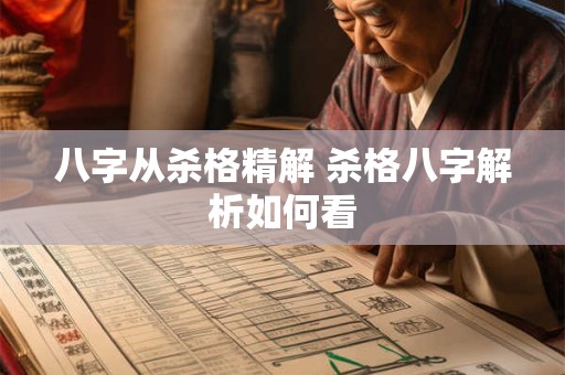 八字从杀格精解 杀格八字解析如何看